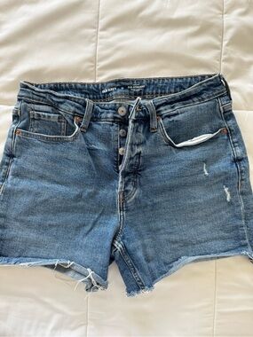 Old Navy Blue Distressed Denim Cutoff Shorts OG Straight size 12